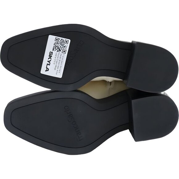 Franco Sarto Dalden Block Heel Ankle Bootie Cream Beige Leather 6.5 M - Picture 6 of 6